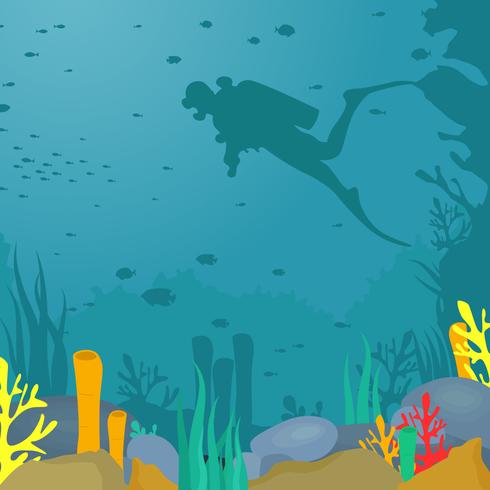 Scuba Diving Vector Illustration 490x490 Scuba Diving Vector Illustration