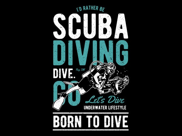 Scuba Diving Vector T Shirt Design 600x450 Scuba Diving Vector T Shirt Design