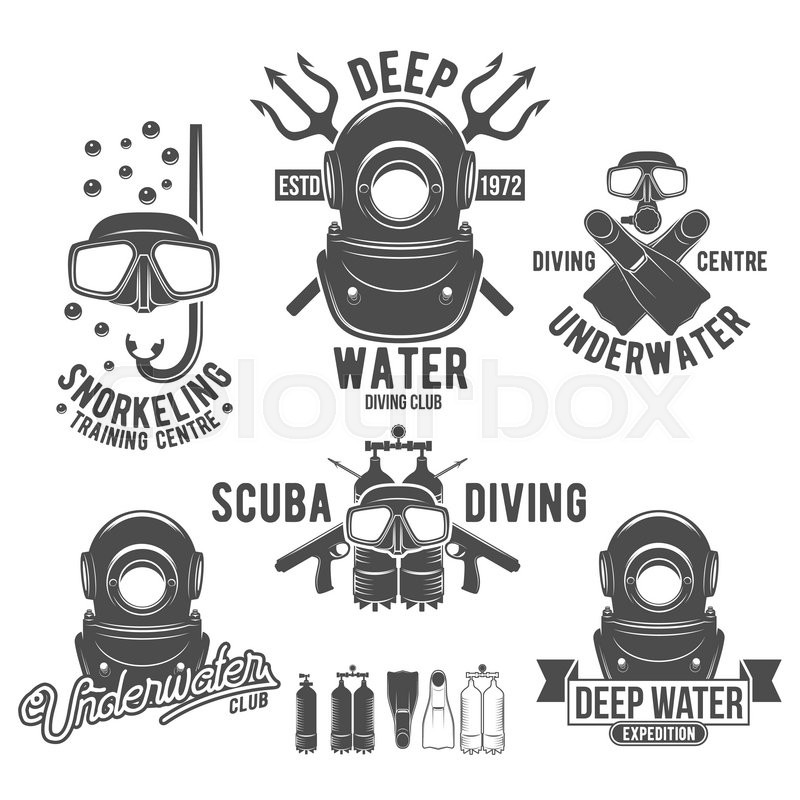 Scuba Diving Labels Set Underwater Stock Vector Colourbox 800x800 Scuba Diving Labels Set Underwater Stock Vector Colourbox