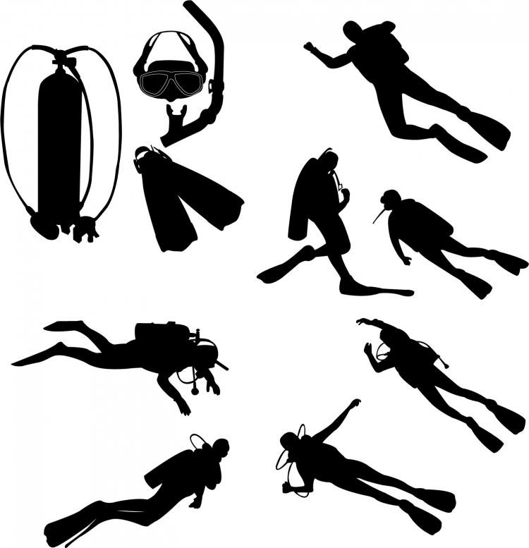 Diver Silhouette 750x777 Diver Silhouette