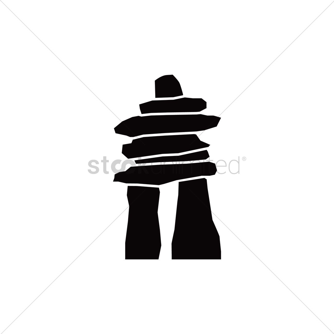 1300x1300 Inuksuk Sculpture Vector Image