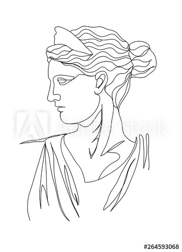 362x500 One Line Drawing Sketch Sculpture Vector Illustration Modern