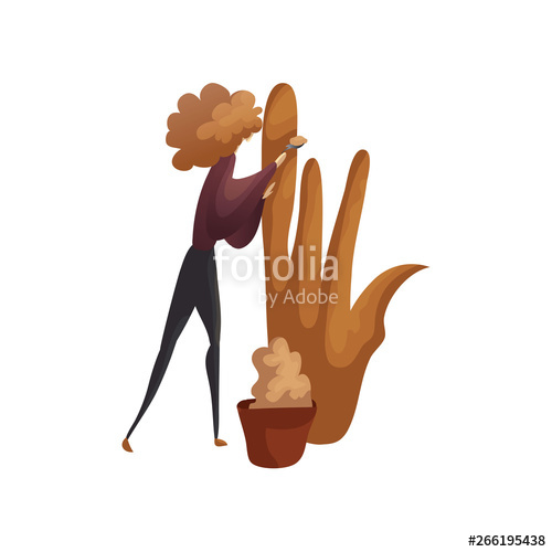 500x500 Sculptor Sculpts From Clay Mock Sculpture Vector Illustration