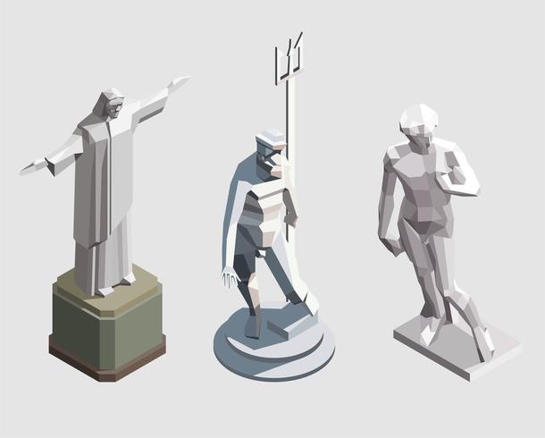 610x490 Vector Isometric Statues