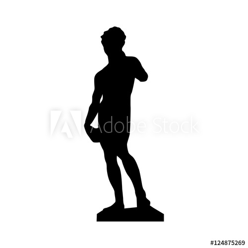 500x500 David Michelangelo Sculpture Icon Image Vector Illustration Design