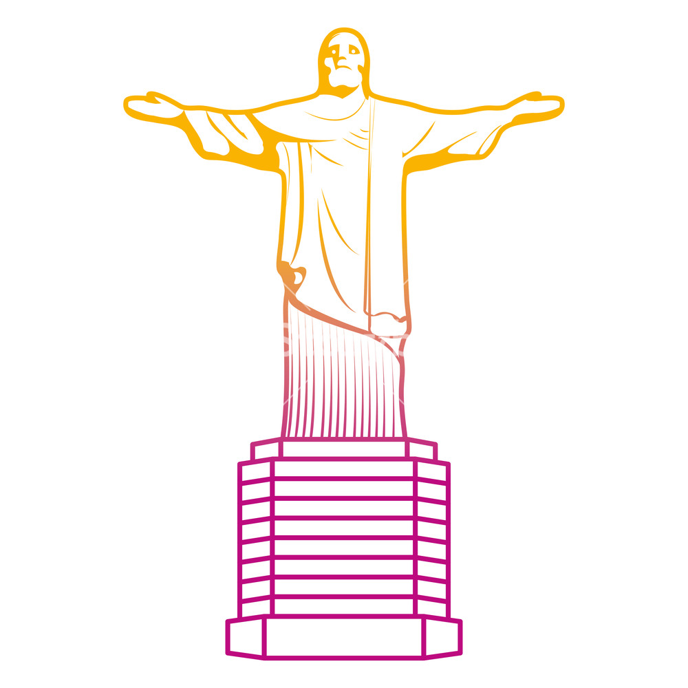 1000x1000 Degraded Line Cristo Religion Statue History Sculpture Vector