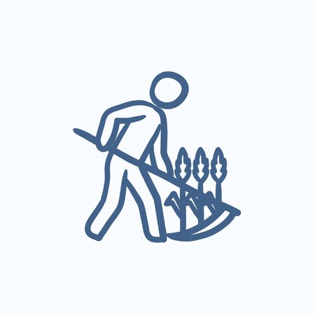 Man Mowing Grass With Scythe Vector Sketch Icon Isolated 450x450 Man Mowing Grass With Scythe Vector Sketch Icon Isolated