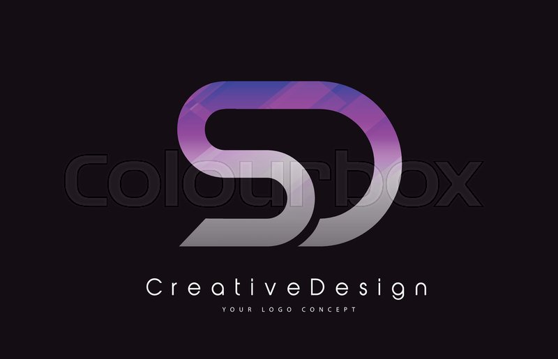 800x515 Sd Letter Logo Design In Purple Stock Vector Colourbox