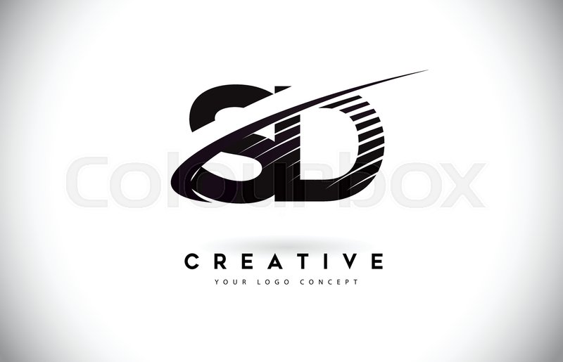 800x515 Sd S D Letter Logo Design With Swoosh Stock Vector Colourbox