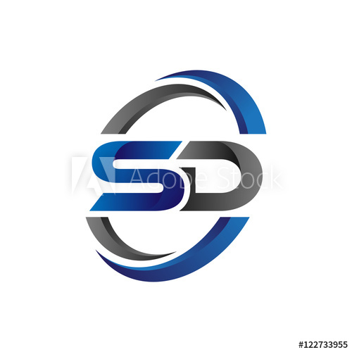 500x500 Simple Modern Initial Logo Vector Circle Swoosh Sd