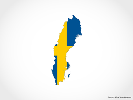 460x345 Vector Maps Of Sweden Free Vector Maps