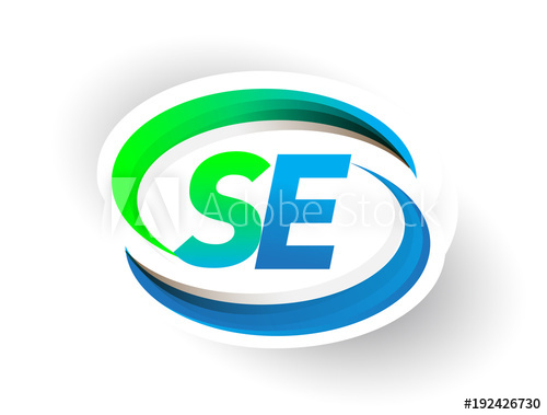 500x379 Initial Letter Se Logotype Company Name Colored Blue And Green