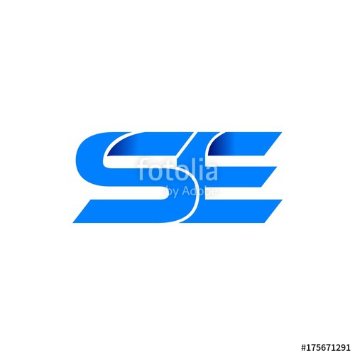 500x500 Se Logo Initial Logo Vector Modern Blue Fold Style Stock Image