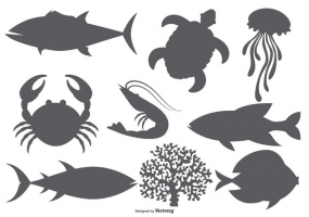 285x200 Sea Animal Set Free Vector Graphic Art Free Download