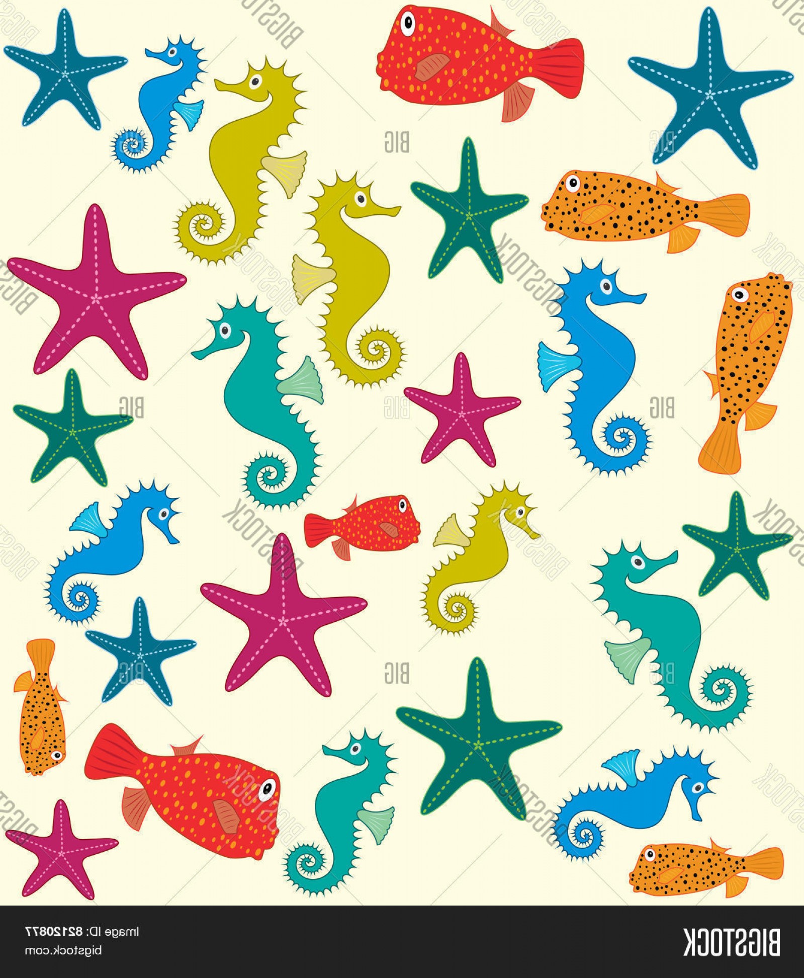 1599x1944 Stock Vector Sea Animals Vector Pattern Catchsplace