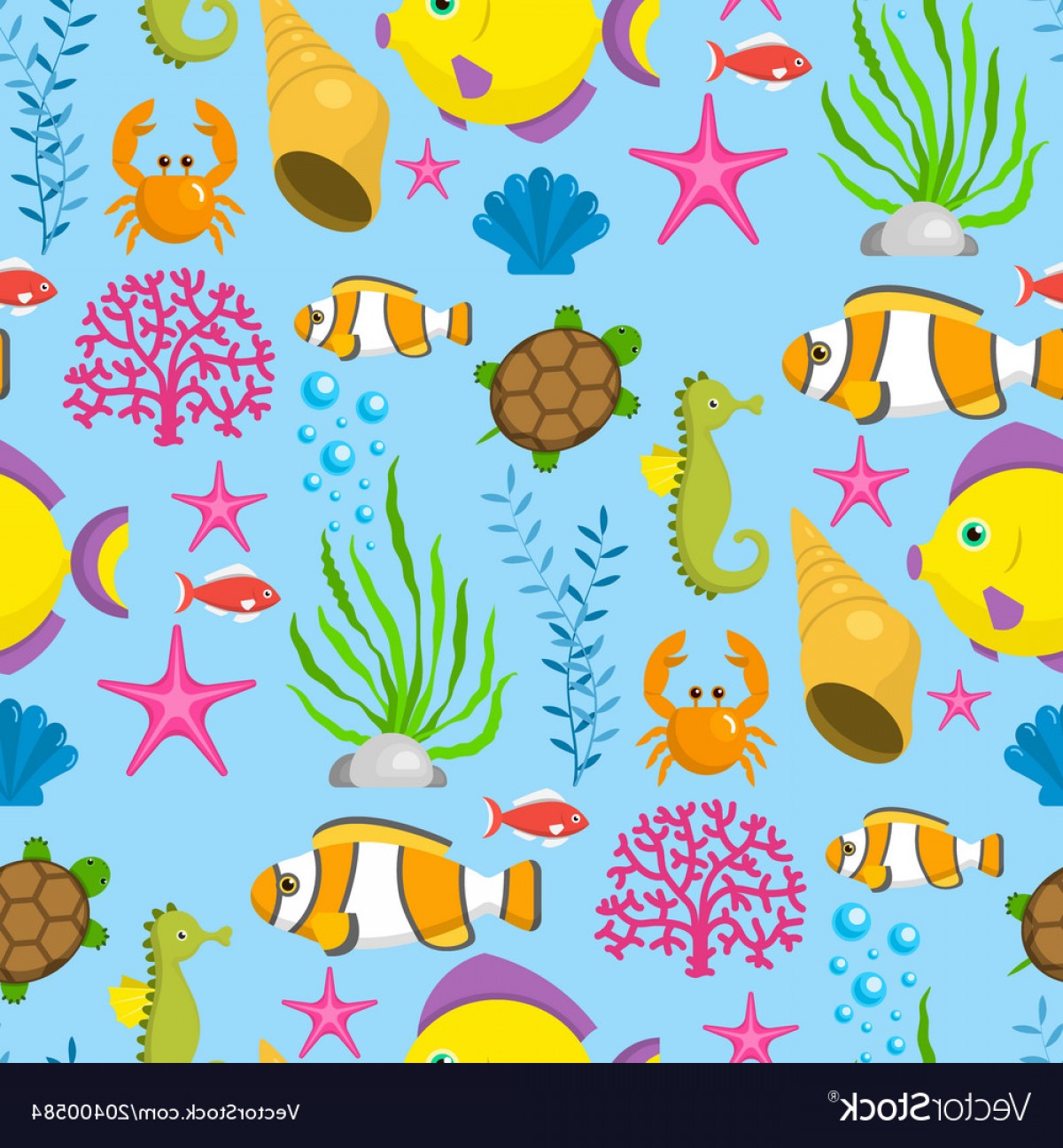 1200x1296 Aquatic Funny Sea Animals Underwater Creatures Vector Geekchicpro