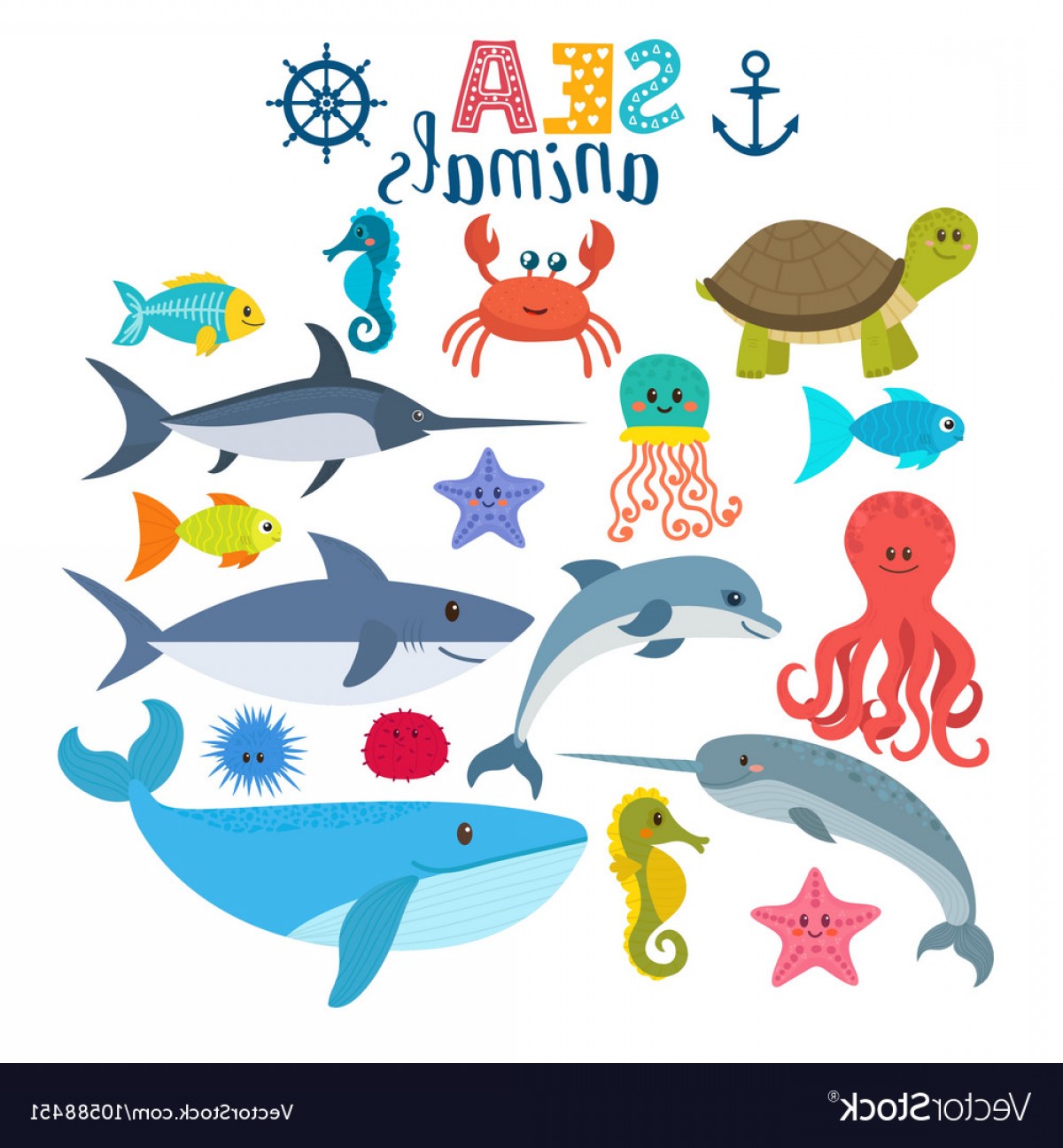 Sea Creatures Vector at Vectorified.com | Collection of Sea Creatures ...