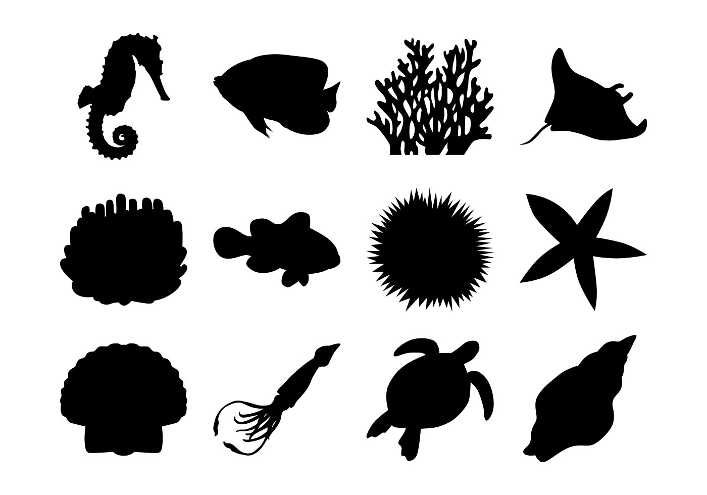Sea Life Free Vector Art 1400x980 Sea Life Free Vector Art