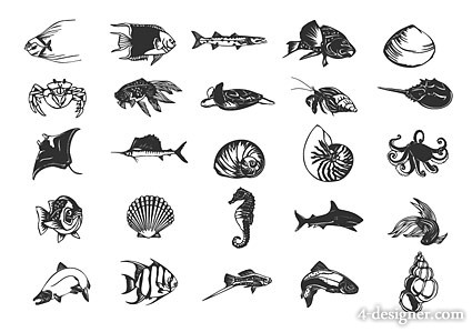 Designer Fish And Marine Life Vector Material 425x299 Designer Fish And Marine Life Vector Material