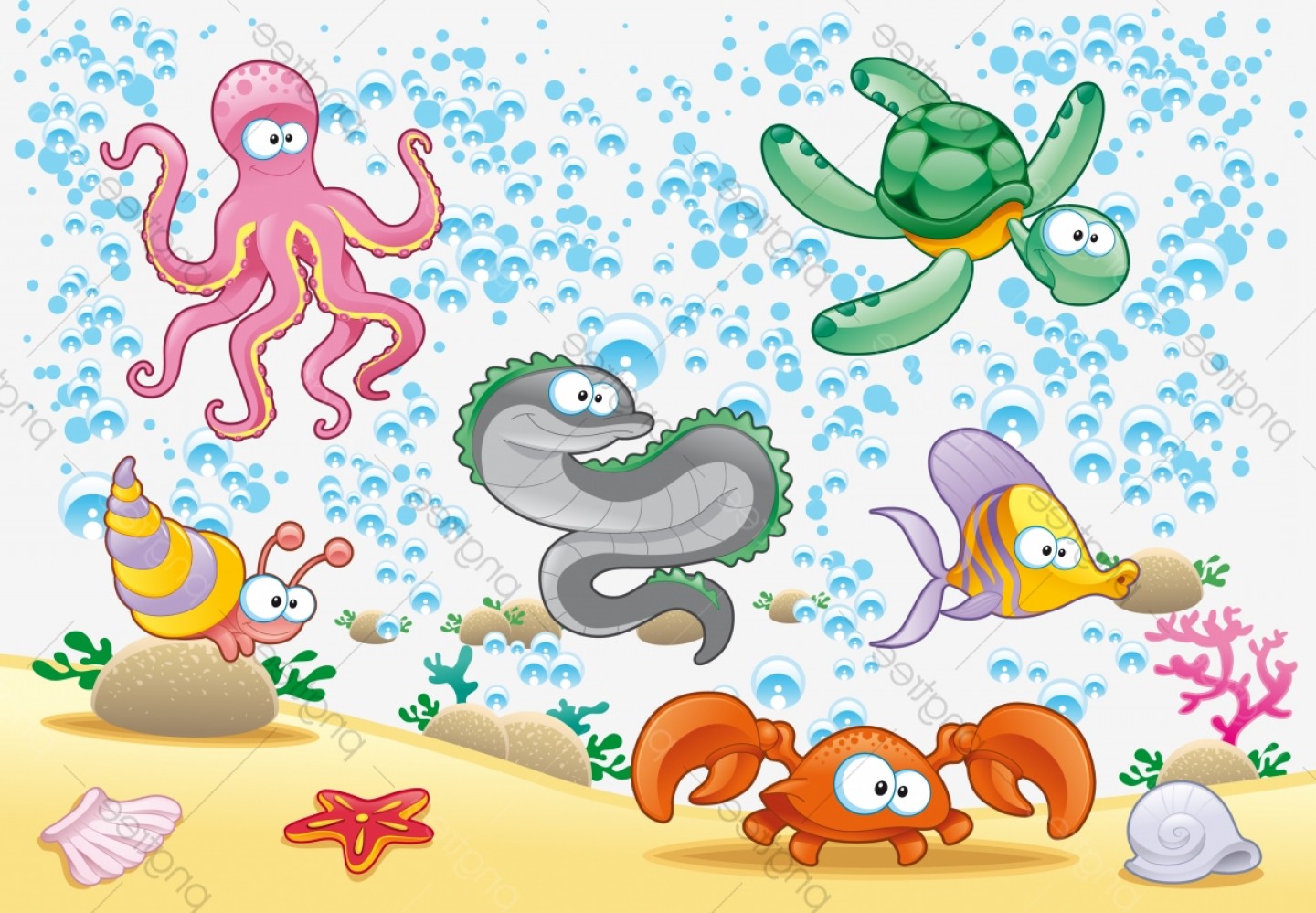 Sea Life Vector Catchsplace 1440x999 Sea Life Vector Catchsplace