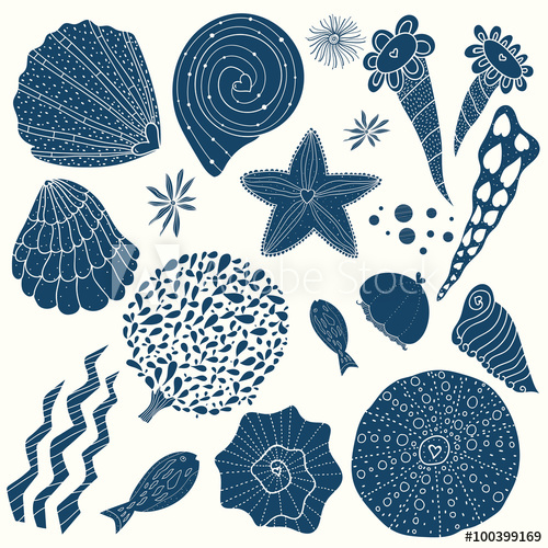 Sea Life Vector Set 500x500 Sea Life Vector Set