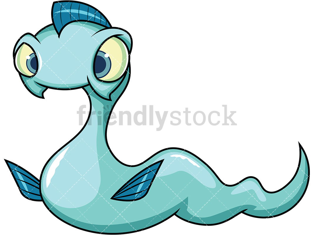1067x800 Sea Monster Cartoon Vector Clipart
