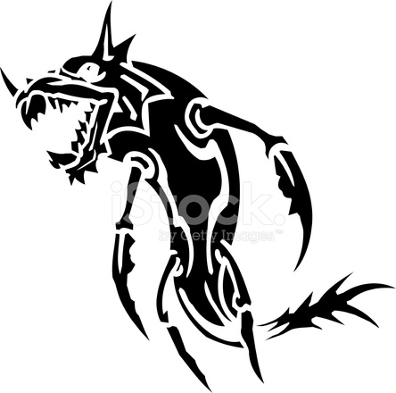 444x440 Sea Monster Vector Vinyl Stock Vector