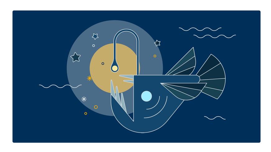 871x490 Lophiiformes Sea Monster Vector