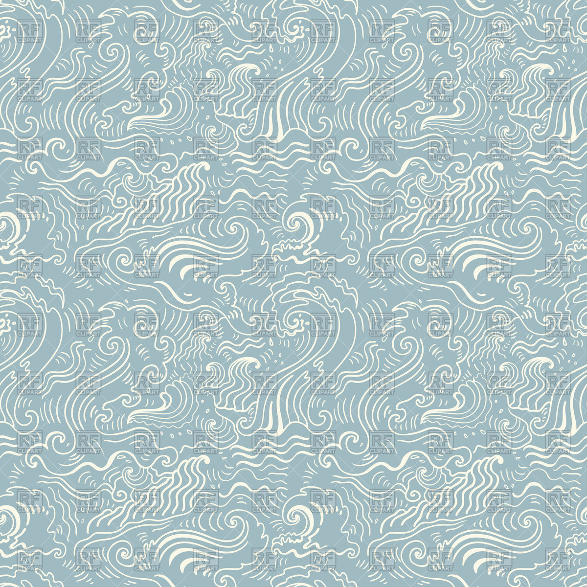 Seamless Blue Pattern With Sea Waves Vector Image Of Backgrounds 1200x1200 Seamless Blue Pattern With Sea Waves Vector Image Of Backgrounds
