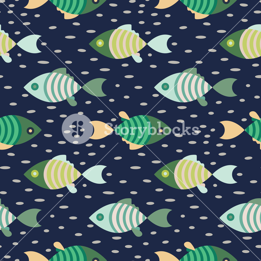 Seamless Fish Marine Pattern Dark Blue And Green Repeat Background 1000x1000 Seamless Fish Marine Pattern Dark Blue And Green Repeat Background