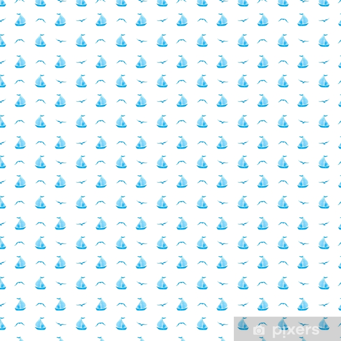 Seamless Sea Pattern With Sailing Ships And Seagulls On White 700x700 Seamless Sea Pattern With Sailing Ships And Seagulls On White