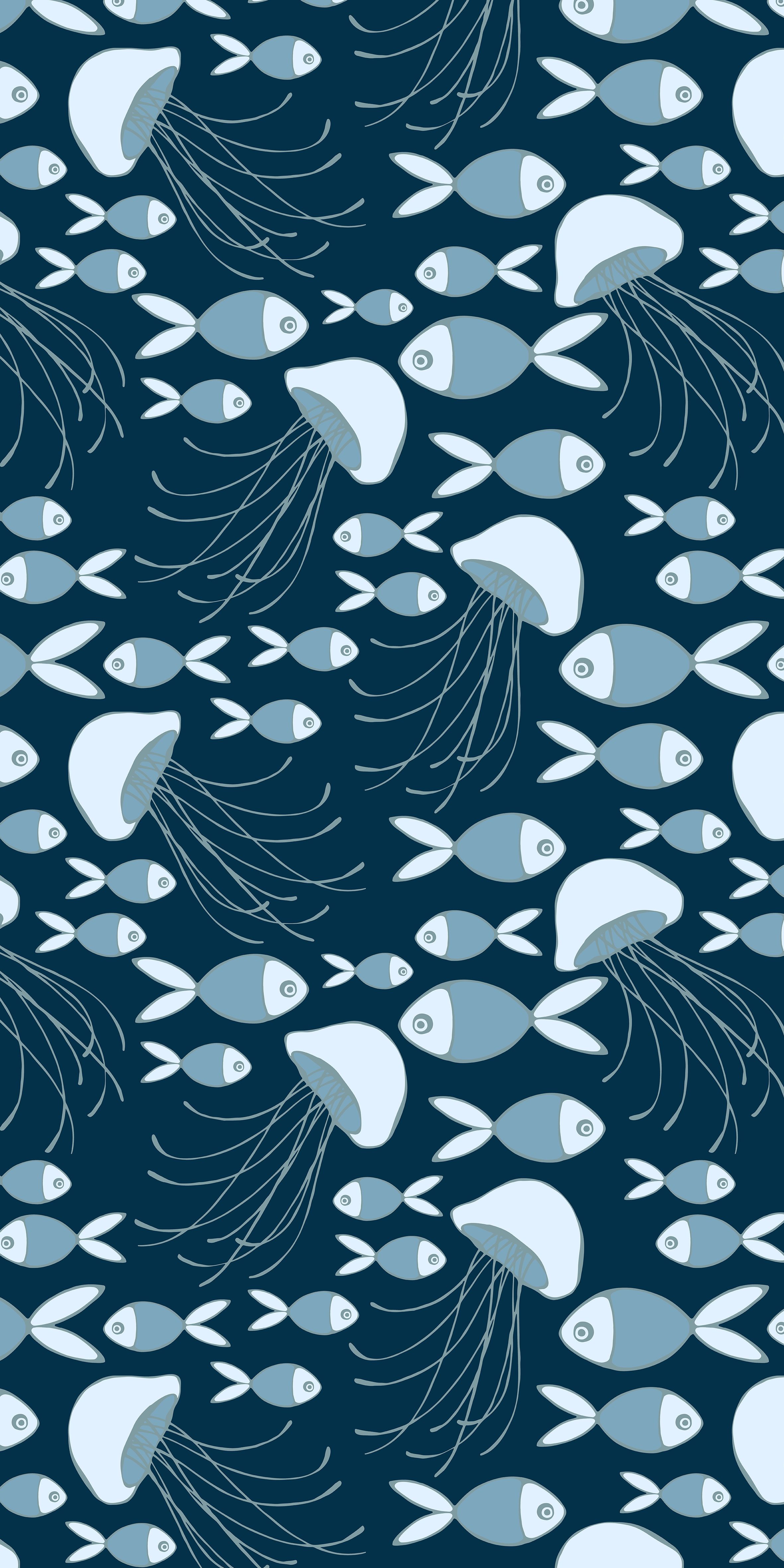 Seamless Vector Sea Pattern Art, Background, Beautiful, Blue 2362x4724 Seamless Vector Sea Pattern Art, Background, Beautiful, Blue