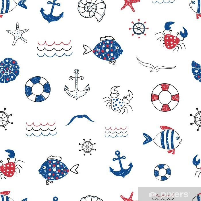 Cute Marine Life Doodle Seamless Pattern Vector Sea Background 700x700 Cute Marine Life Doodle Seamless Pattern Vector Sea Background