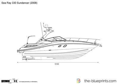 400x283 Sea Ray Sundancer Vector Drawing