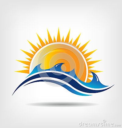 400x421 Sea And Sun Season Image Logo Abstraction Of Summer Season This