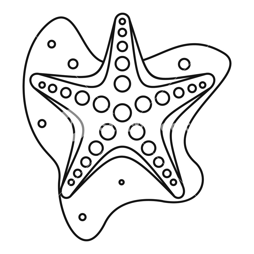 1000x1000 Sea Star Icon Outline Illustration Of Sea Star Vector Icon