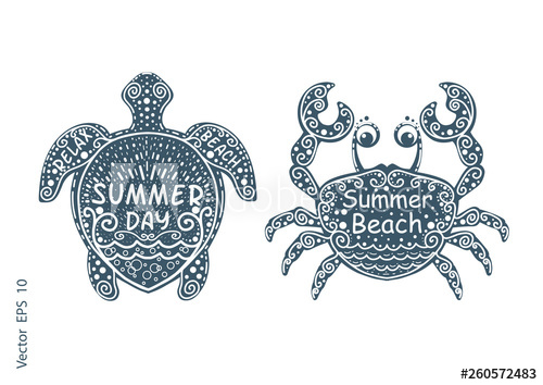 500x354 Silhouettes Sea Turtle Silhouette Of Sea Crab With Inscriptions