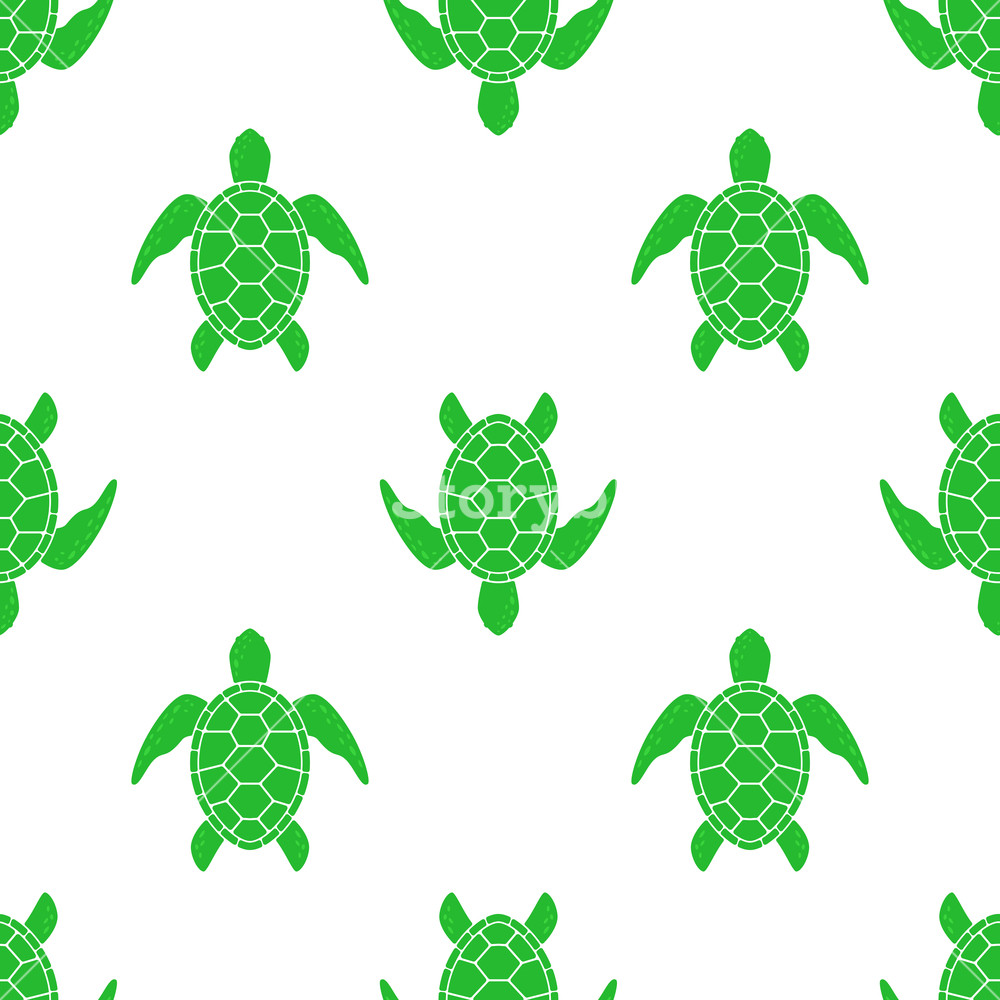 1000x1000 Vector Pattern With Sea Turtle Texture With Turtle Silhouette