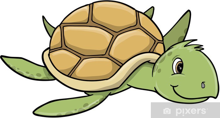 700x375 Sea Turtle Vector Art Illustration Wall Mural