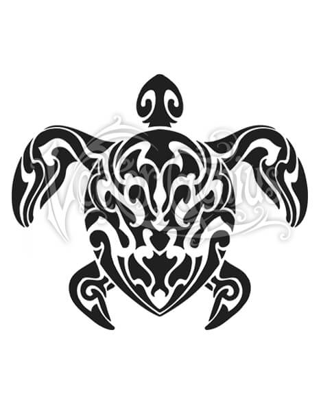 468x580 Tropical Tribal Tattoo Sea Turtle Clipart