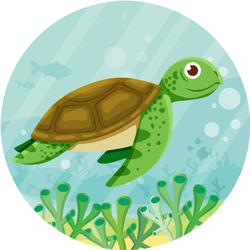 250x250 Cute Vector Sea Turtle