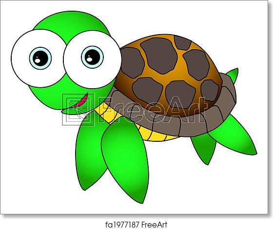 560x470 Free Art Print Of Cute Sea Turtle Vector Illustration Of A Cute