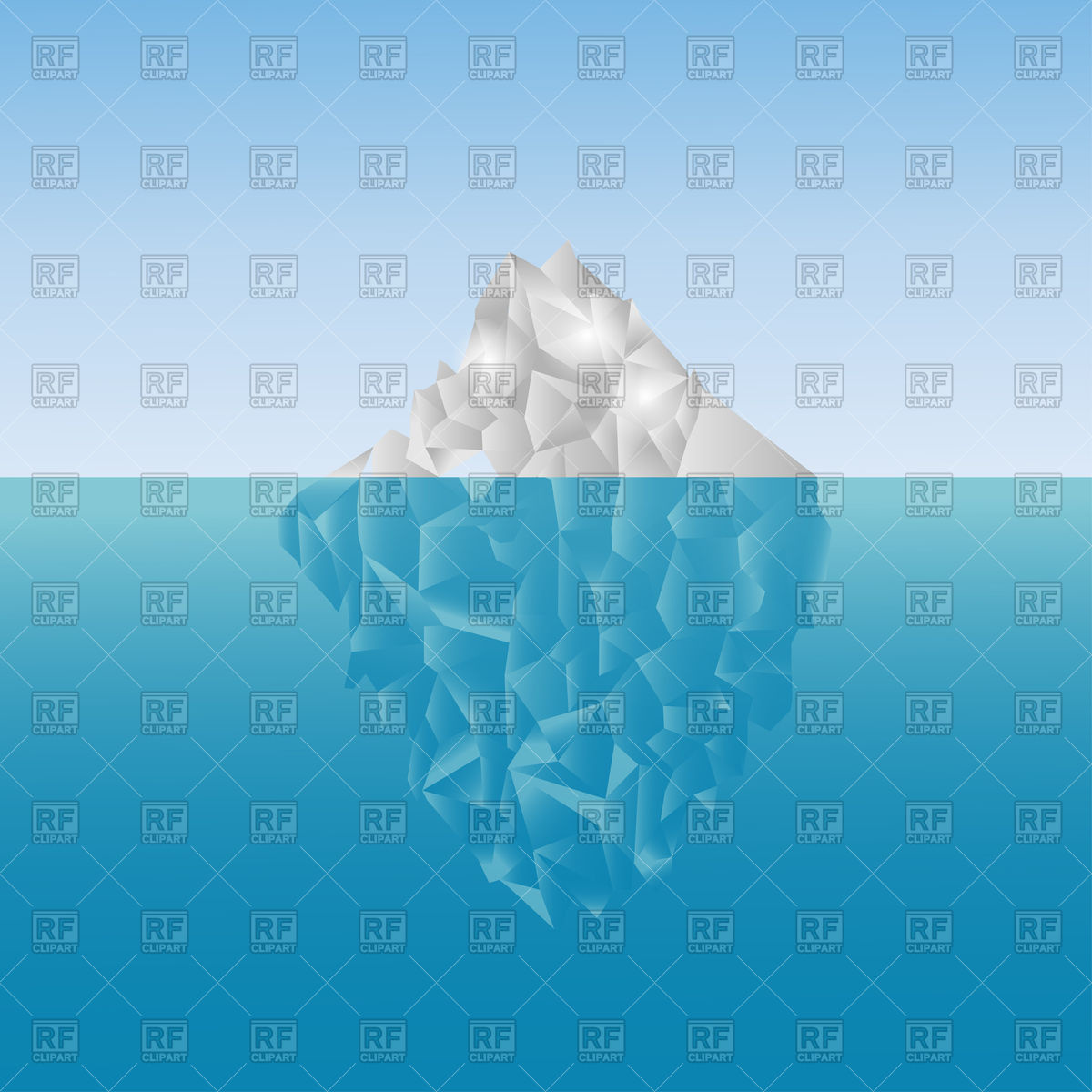 1200x1200 Polygonal Iceberg In The Sea Vector Image Of Nature, Landscape