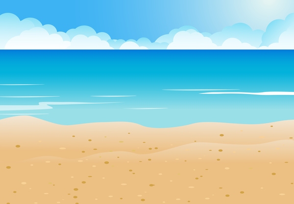 600x417 Sea With Beach And Cloud Background Vector Free Download