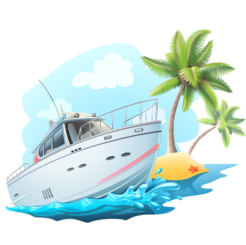 486x483 Summer Holiday Yacht With Sea Vector Background Free Download