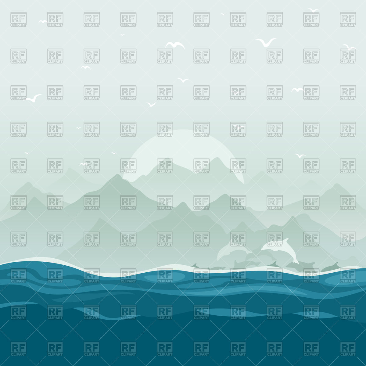 1200x1200 Mountains, Sun And Sea Vector Image Of Backgrounds, Textures