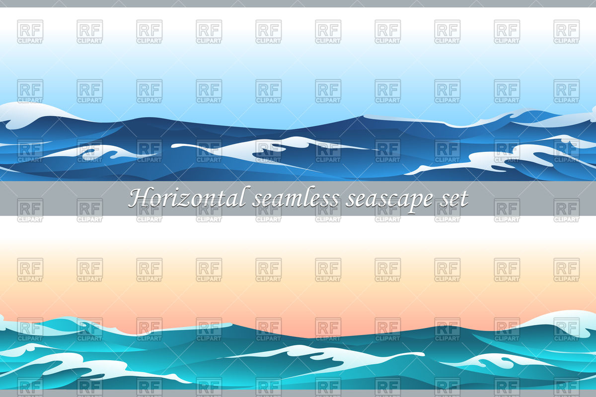 Seamless Horizontal Banners With Sea Waves Vector Image Of Nature 1200x800 Seamless Horizontal Banners With Sea Waves Vector Image Of Nature