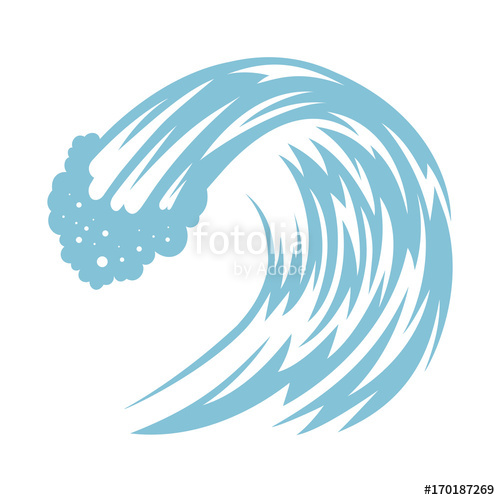 Drawing Sea Wave Vector Illustration Stock Image And Royalty 500x500 Drawing Sea Wave Vector Illustration Stock Image And Royalty