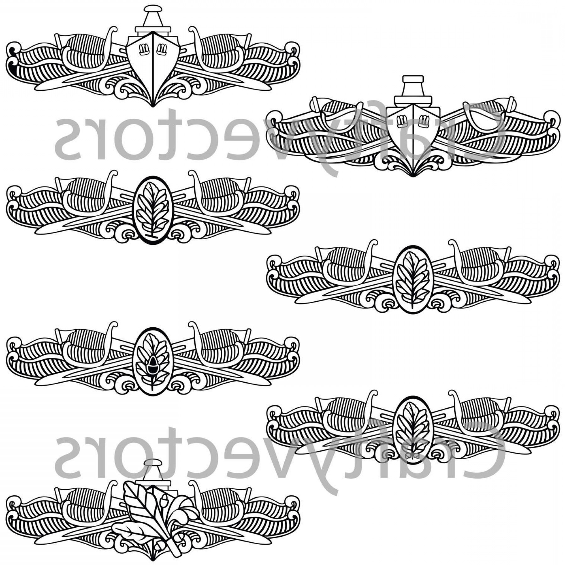 1800x1800 Surface Warfare Insignia Vector Catchsplace