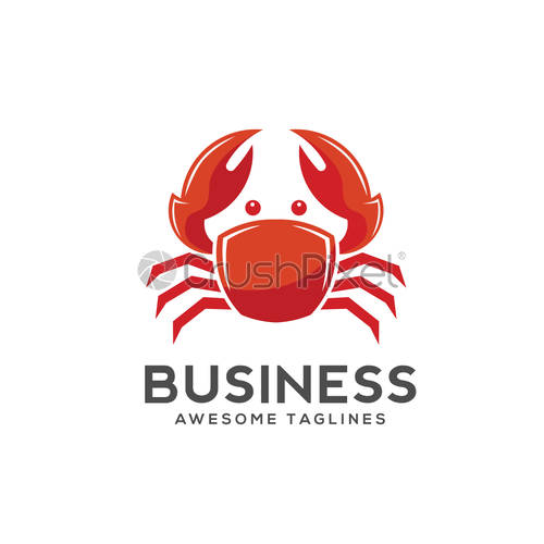 500x500 Crab Logo Vector Illustration Style, Stock Vector Crushpixel
